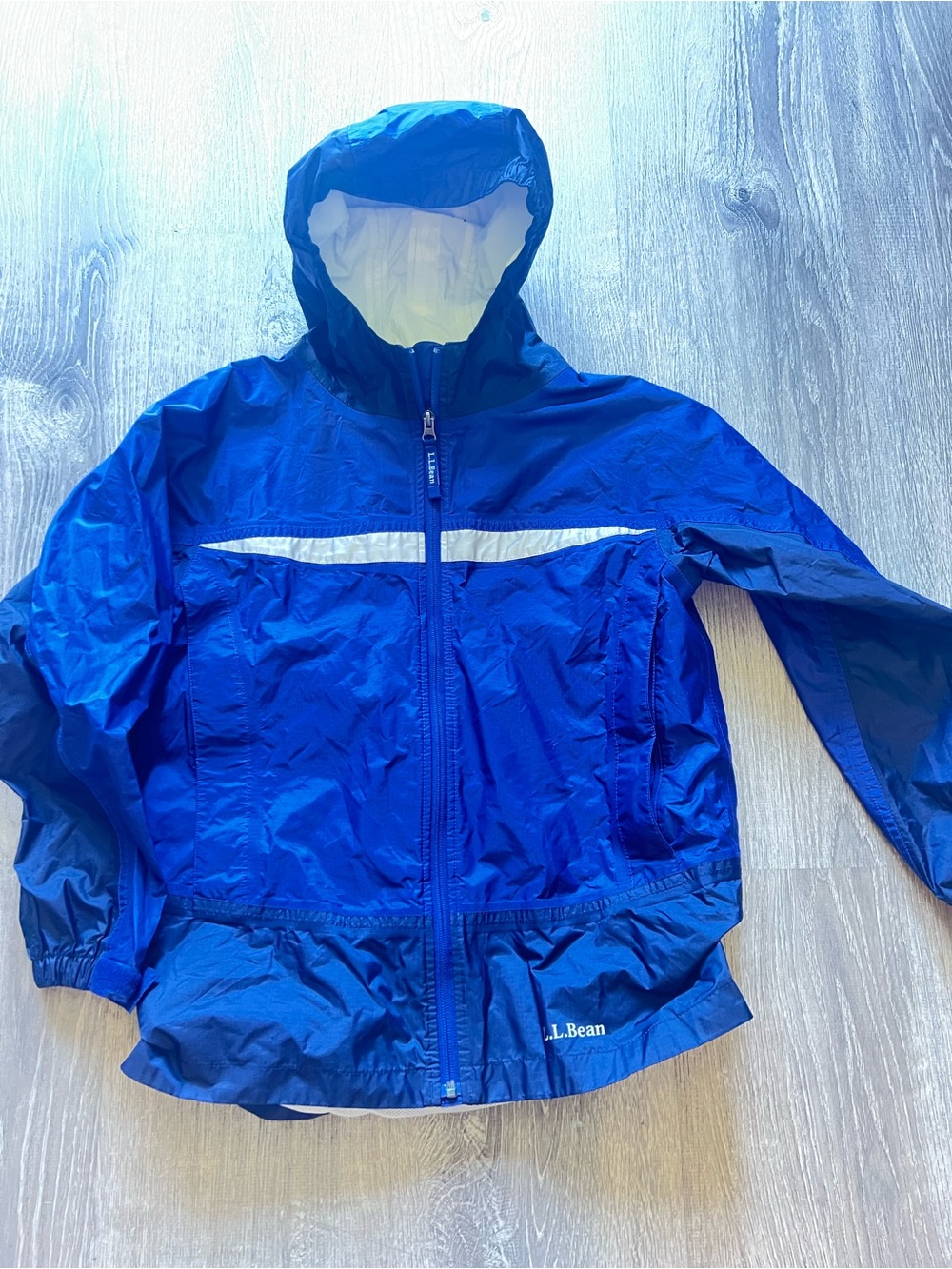 L.L.Bean Blue Jacket with Green Logo Tag